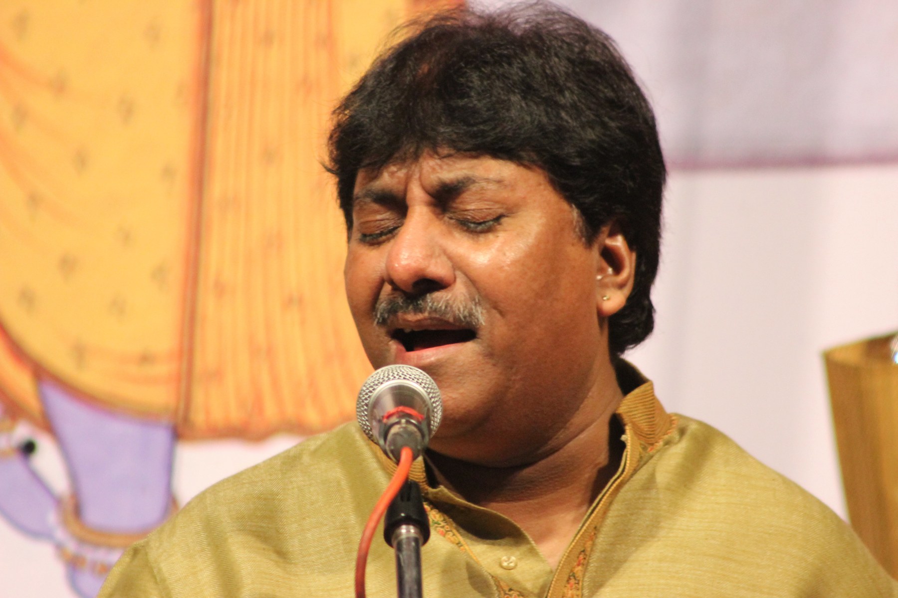 Rashid Khan mid-phrase at Bharat Bhavan, Bhopal.
