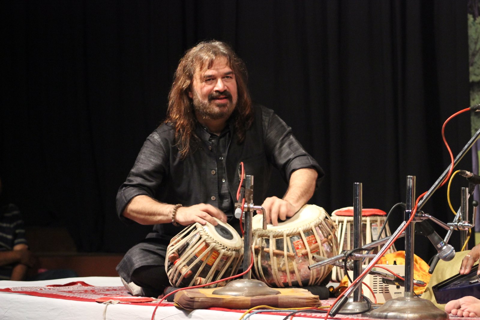Vijay Ghate at the tabla during a concert in Bhopal